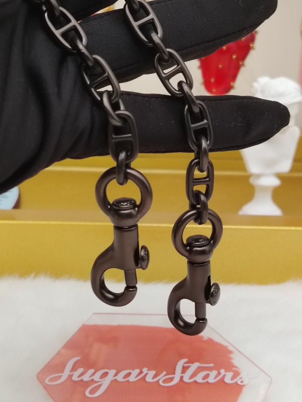 Coach Black Gunmetal Chain Strap